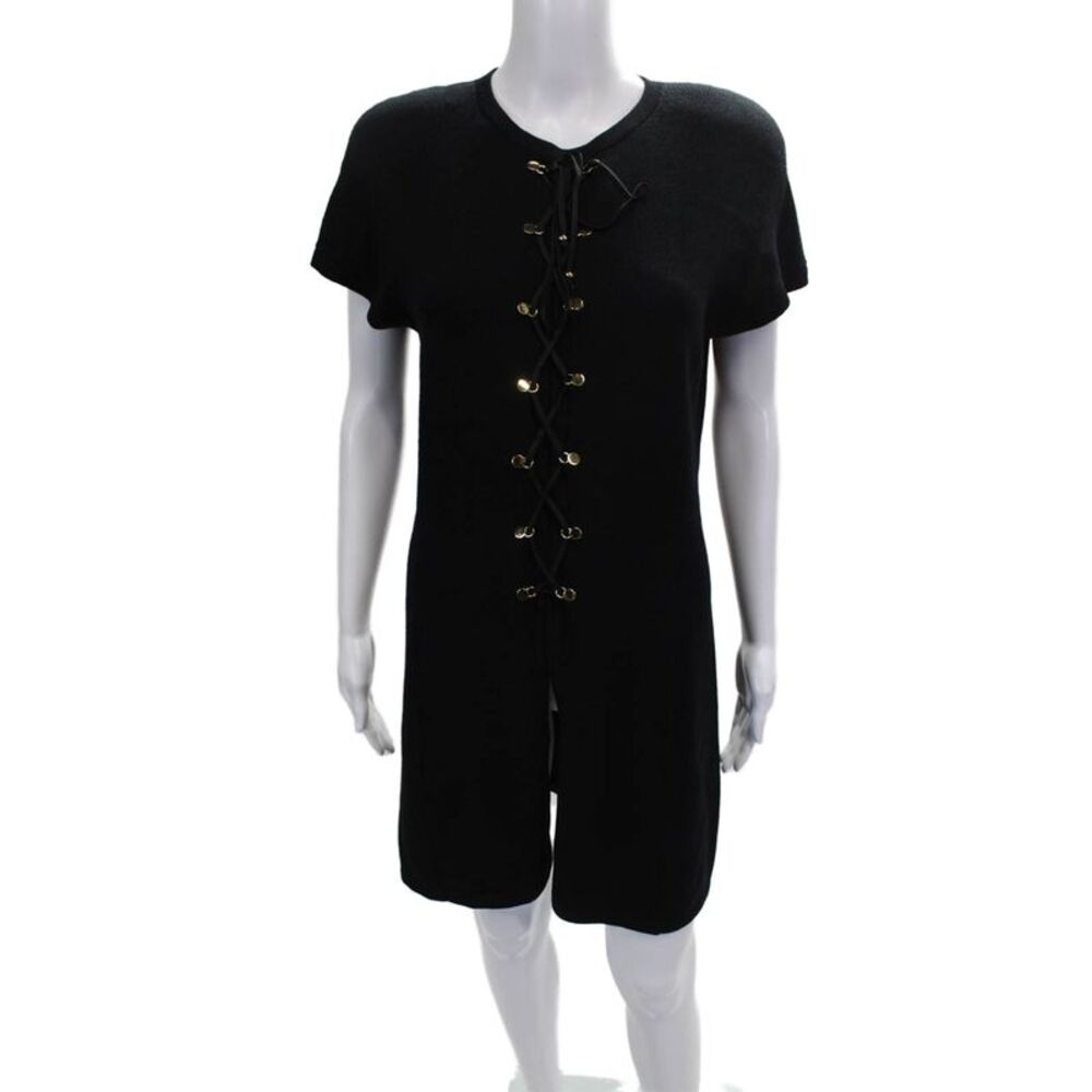 St. John Collection By Marie Gray Women Sweater Dress Black Wool Size M